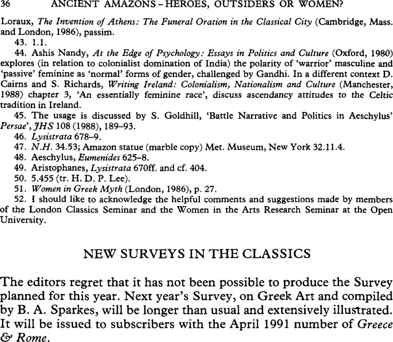 New Surveys in the Classics