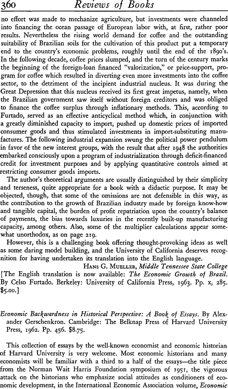 Economic Backwardness In Historical Perspective A Book Of Essays By Alexander Gerschenkron Cambridge The Belknap Press Of Harvard University Press 1962 Pp 456 8 75 The Journal Of Economic History Cambridge Core