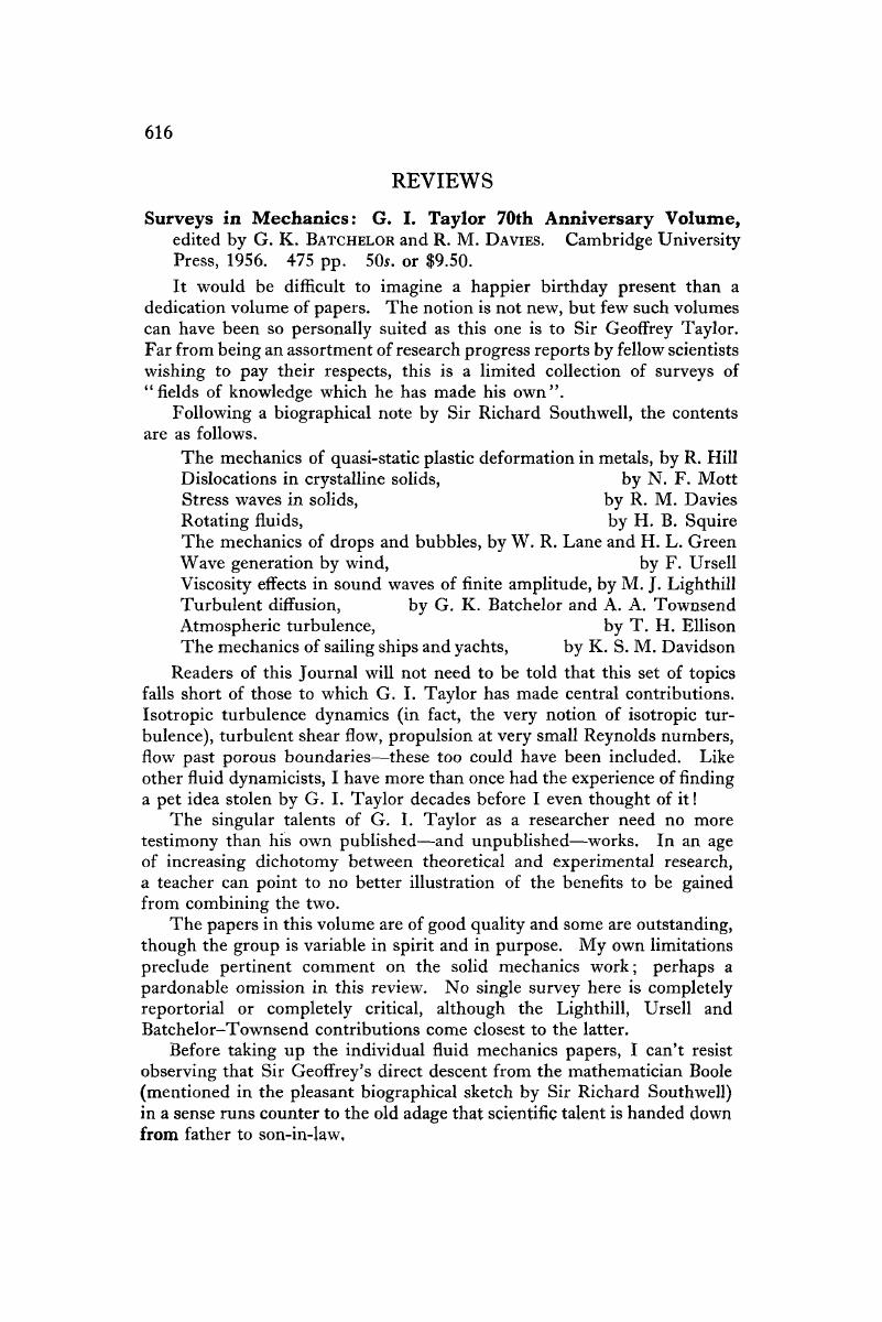 Surveys In Mechanics G I Taylor 70th Anniversary Volume Edited