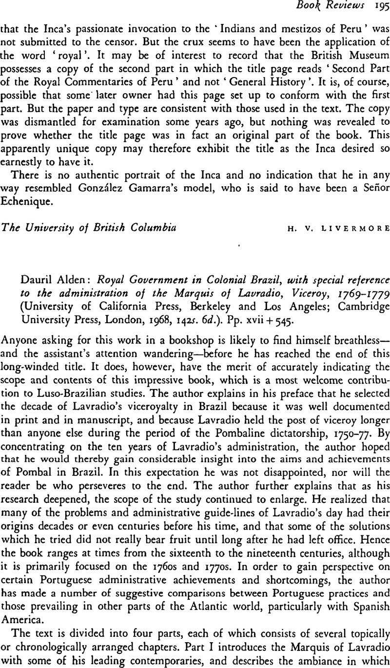 ALDEN, Dauril. Royal Government in Colonial Brazil, PDF, Rio De Janeiro