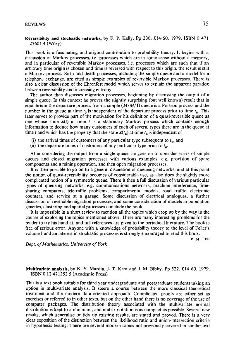 Multivariate Analysis By K V Mardia J T Kent And J M Bibby Pp 522 14 60 1979 Isbn 0 12 5 Academic Press The Mathematical Gazette Cambridge Core