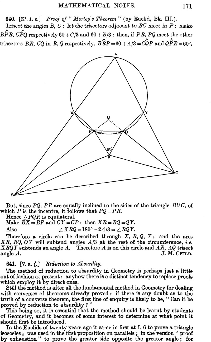 640 K1 1 C Proof Of Motley S Theorem By Euclid Bk Iii The Mathematical Gazette Cambridge Core