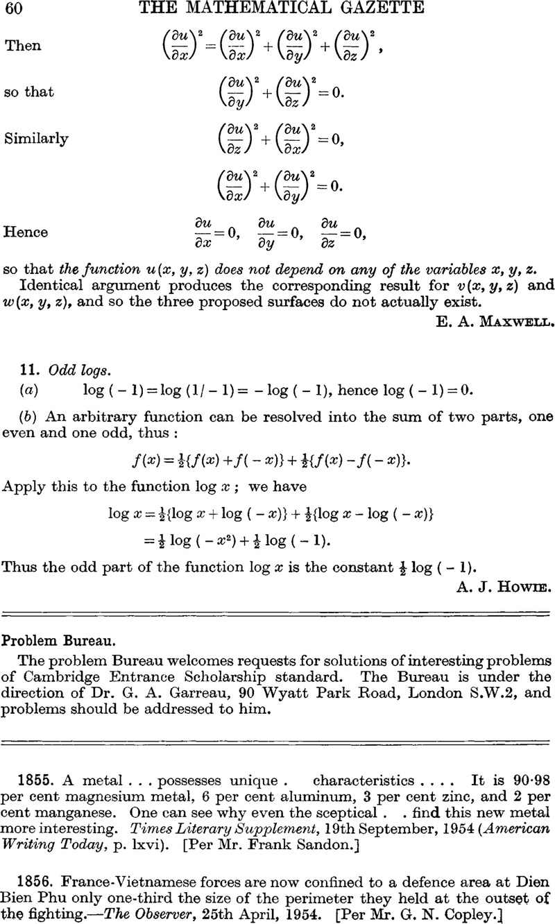 11 Odd Logs The Mathematical Gazette Cambridge Core