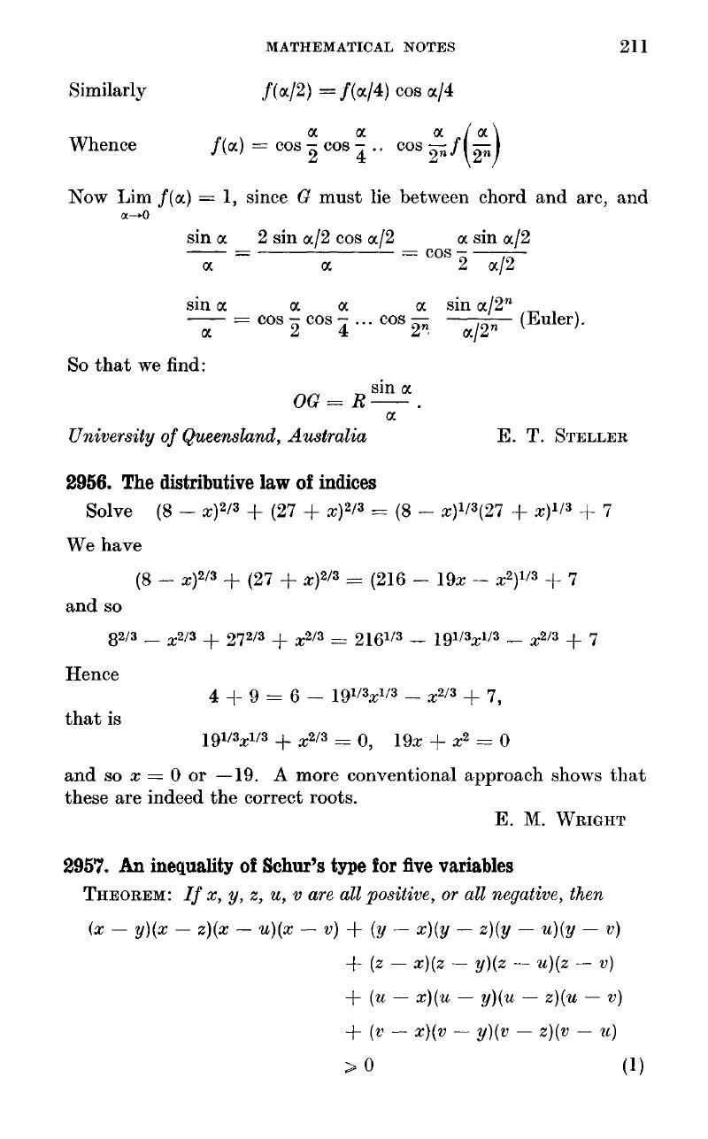 2956 The Distributive Law Of Indices The Mathematical Gazette Cambridge Core