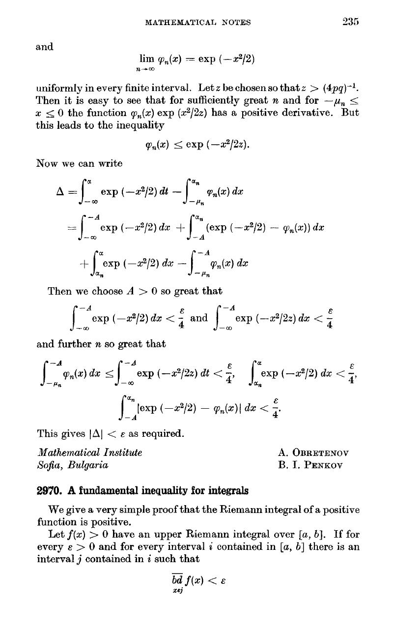 2970 A Fundamental Inequality For Integrals The Mathematical Gazette Cambridge Core