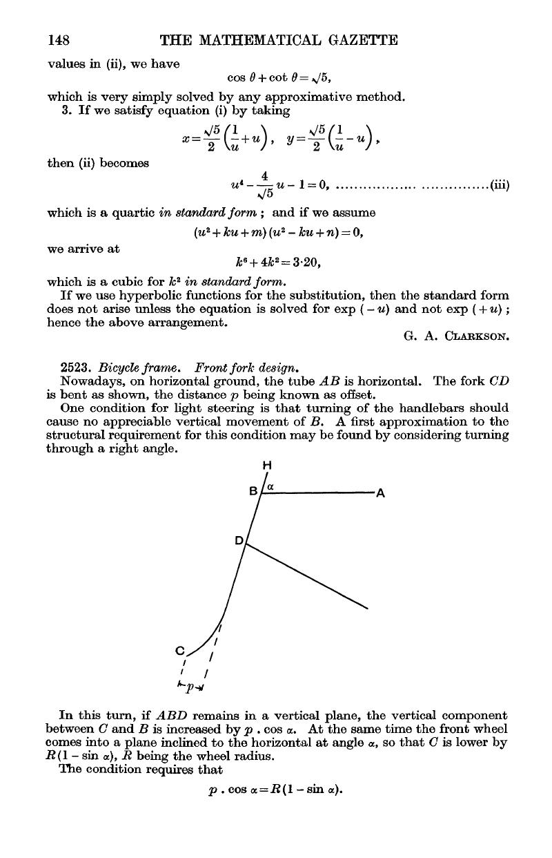 2523 Bicycle Frame Front Fork Design The Mathematical Gazette Cambridge Core