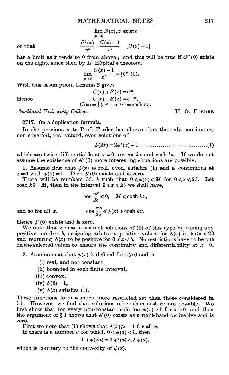 2717 On A Duplication Formula The Mathematical Gazette Cambridge Core