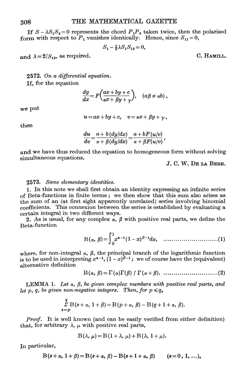 2572 On A Differential Equation The Mathematical Gazette Cambridge Core