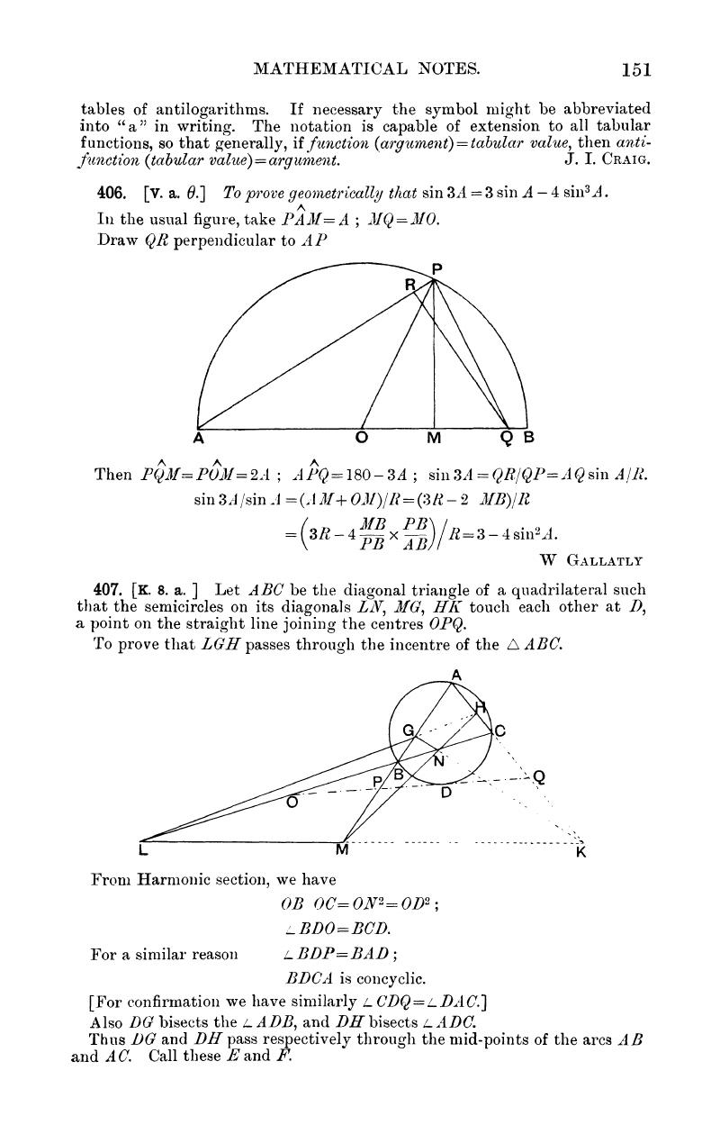 406 V A 8 To Prove Geometrically That Sin 3a 3sin A 4sin3 A The Mathematical Gazette Cambridge Core