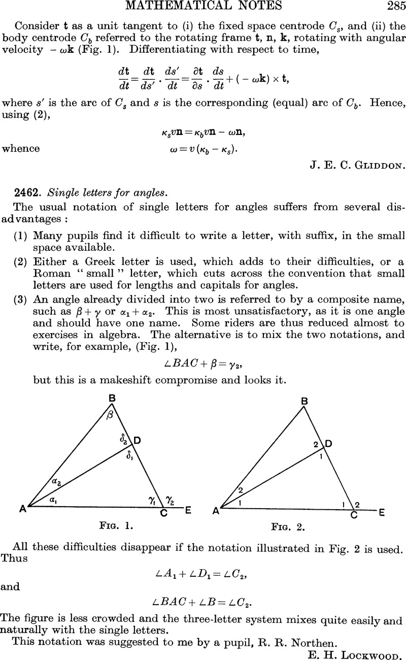 2462 Single Letters For Angles The Mathematical Gazette Cambridge Core