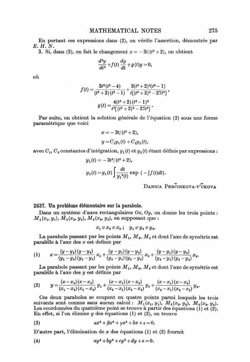 2637 Un Probleme Elementaire Sur La Parabole The Mathematical Gazette Cambridge Core