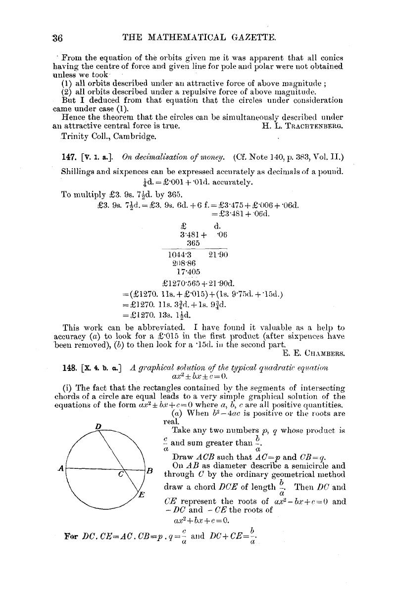 147 V 1 A On Decimalisation Of Money Cf Note 140 P 3 Vol Ii The Mathematical Gazette Cambridge Core