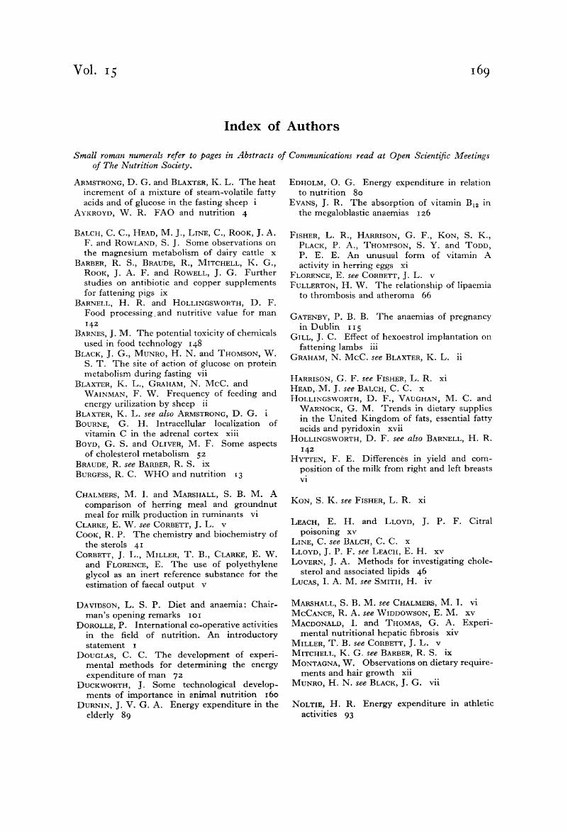 Index Of Authors Proceedings Of The Nutrition Society Cambridge Core