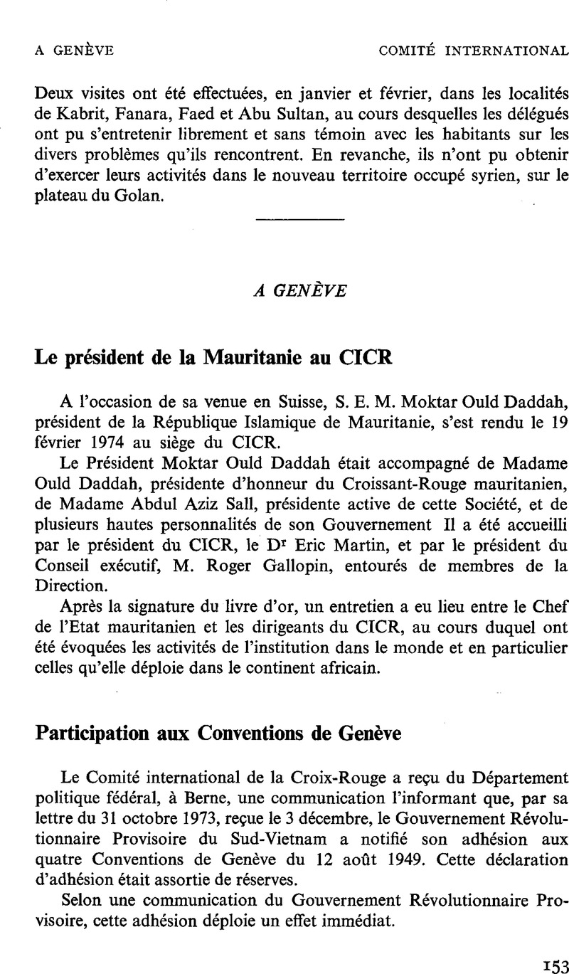 Le Pra C Sident De La Mauritanie Au Cicr Participation Aux Conventions De Gena Ve Ta C Moignage De Reconnaissance International Review Of The Red Cross Cambridge Core