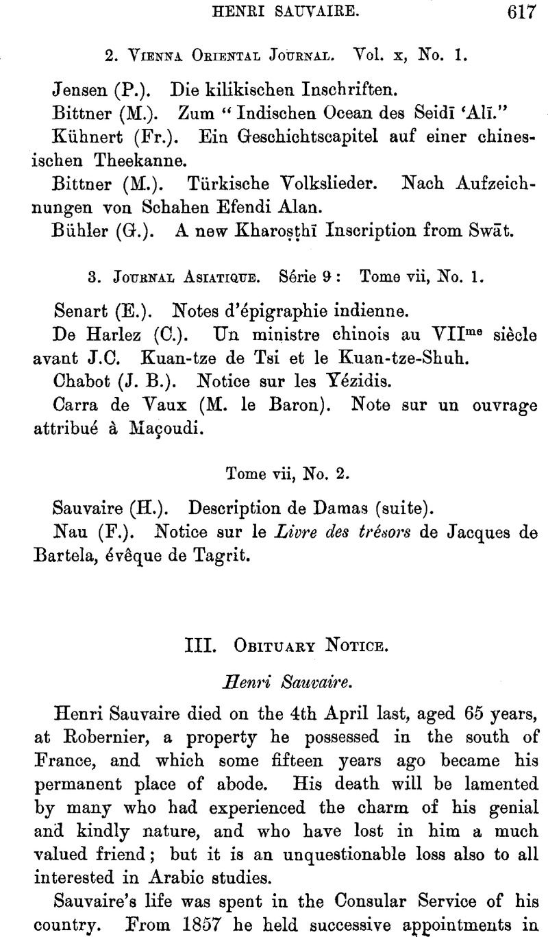 Iii Obituary Notice Journal Of The Royal Asiatic Society Cambridge Core