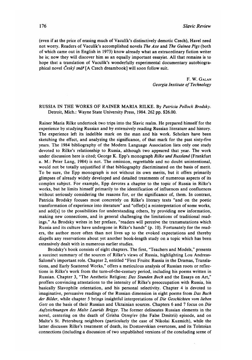 Russia In The Works Of Rainer Maria Rilke By Patricia Pollock Brodsky Detroit Mich Wayne State University Press 1984 262 Pp 26 00 Slavic Review Cambridge Core