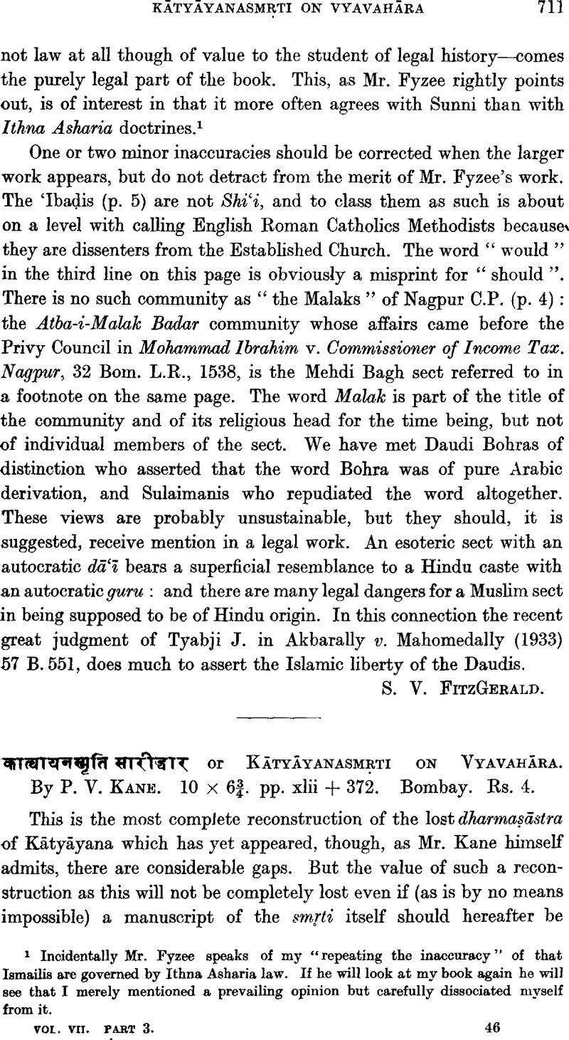 Or Katyayanasmṛti On Vyavahara By P V Kane 10 X 6 Pp Xlii 372 Bombay Rs 4 Bulletin Of The School Of Oriental And African Studies Cambridge Core