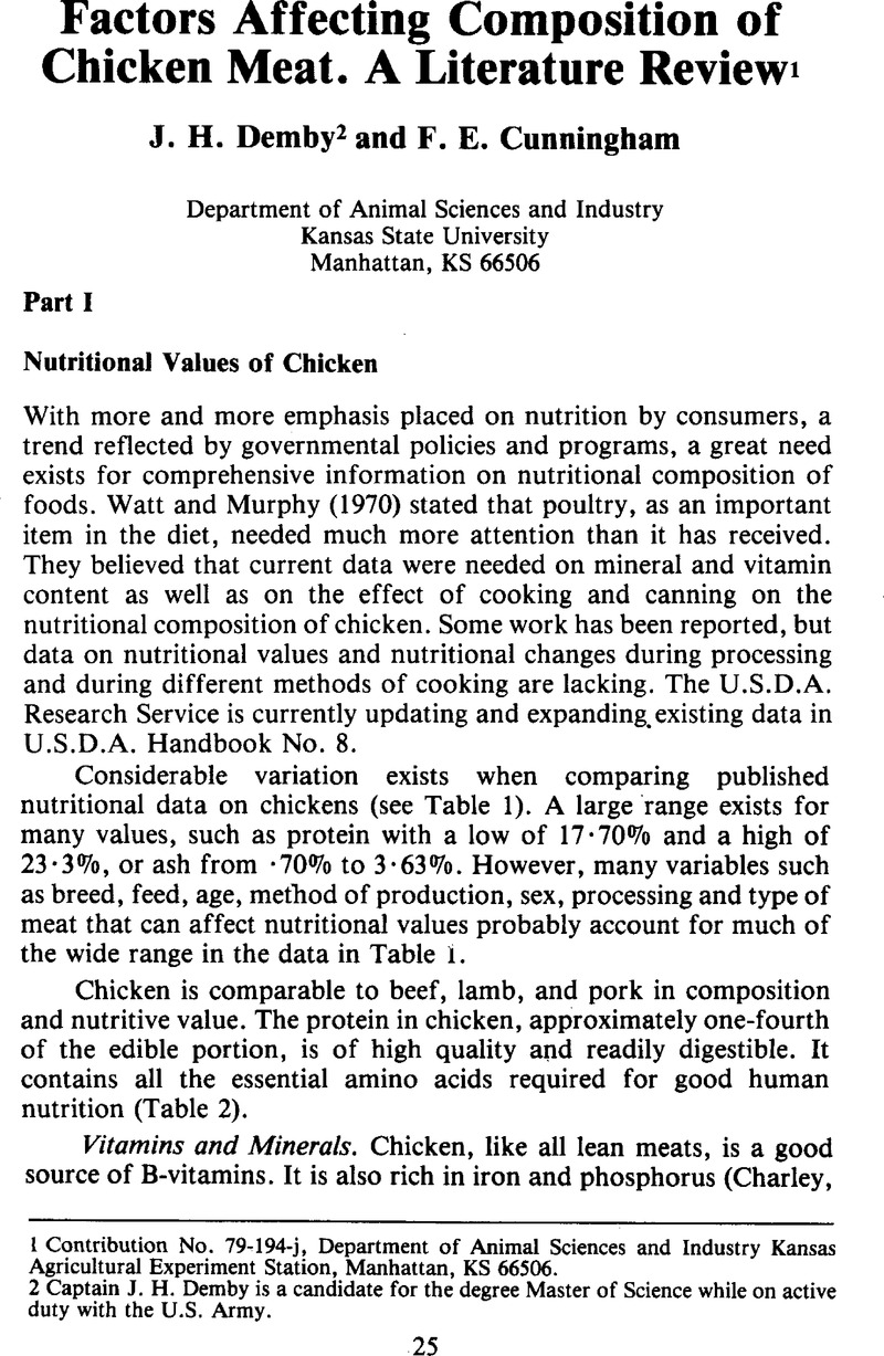 III. Factors Affecting Protein Requirements of Hens