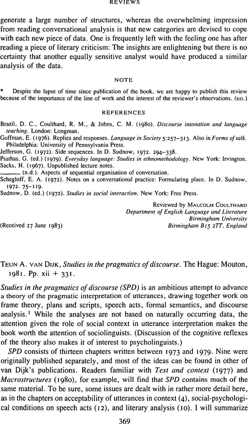 levinson pragmatics 1983 pdf