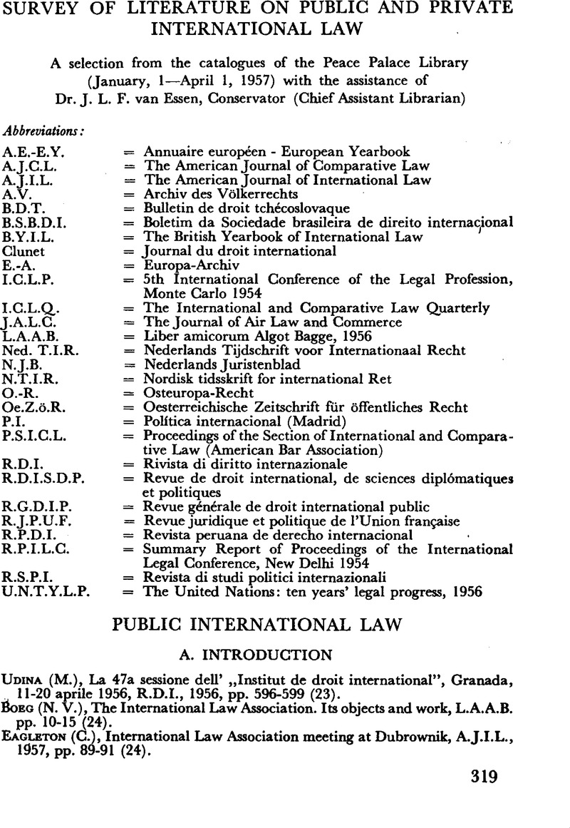 Period January 1 April 1 1957 Netherlands International Law Review Cambridge Core