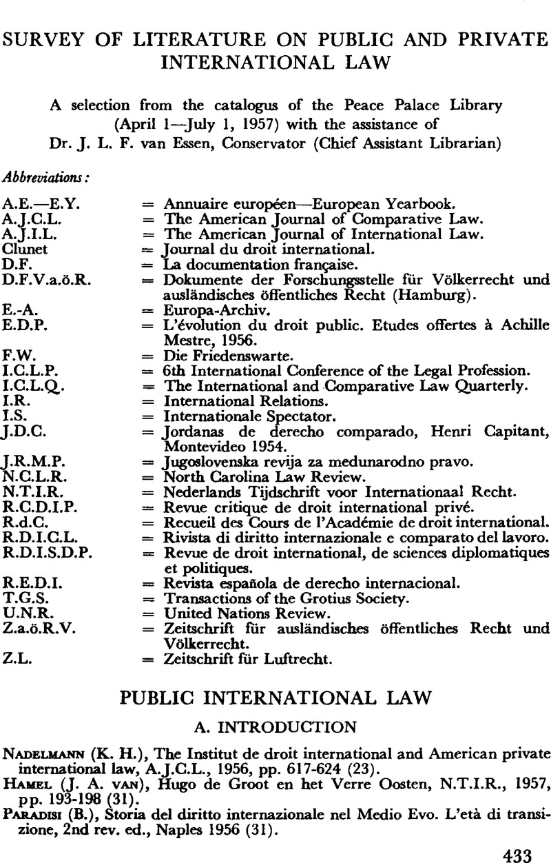 Period April 1 July 1 1957 Netherlands International Law Review Cambridge Core
