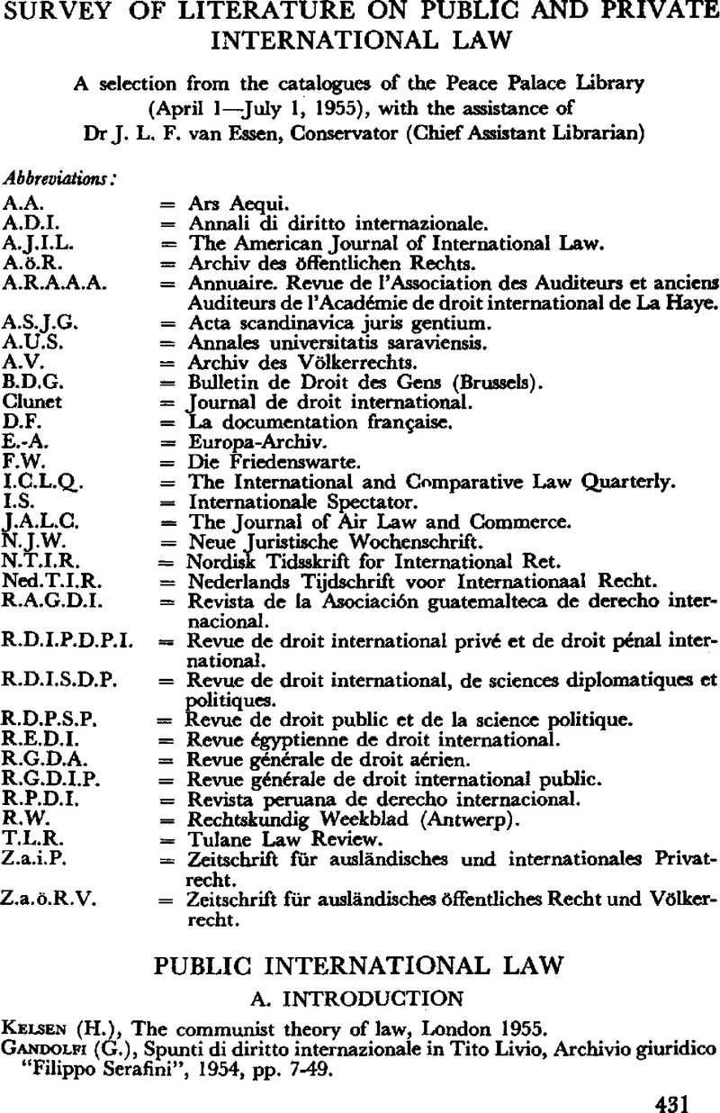 Period June 1 October 1 1955 Netherlands International Law Review Cambridge Core
