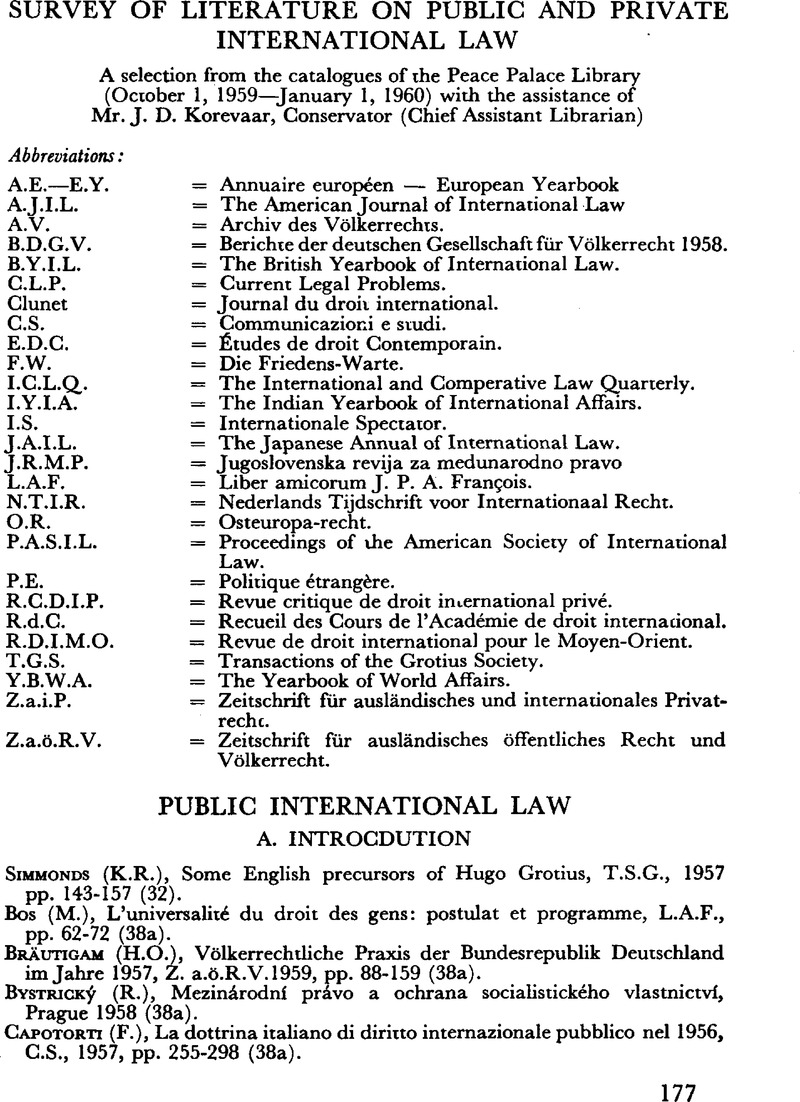Period October 1 1959 January 1 1960 Netherlands International Law Review Cambridge Core