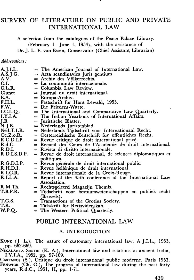 Period February 1 June 1 1954 Netherlands International Law Review Cambridge Core