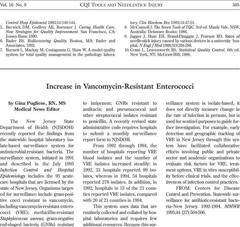 Increase In Vancomycin Resistant Enterococci Infection Control Hospital Epidemiology Cambridge Core