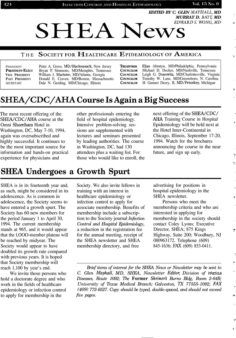 Shea Cdc Aha Course Is Again A Big Success Infection Control Hospital Epidemiology Cambridge Core