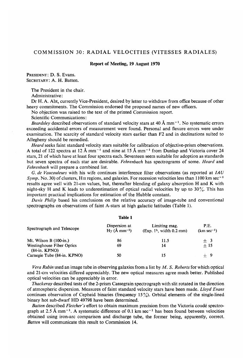 Commission 30 Radial Velocities Transactions Of The International Astronomical Union Cambridge Core