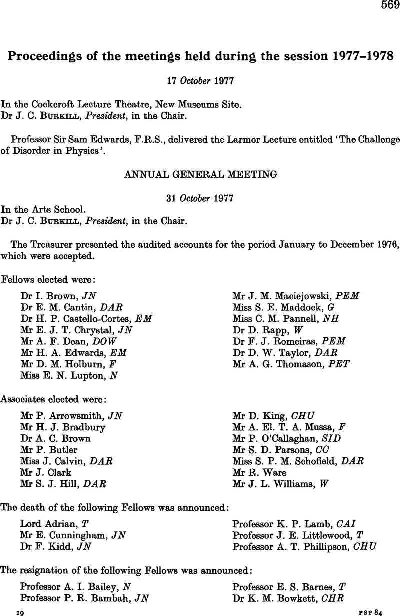 Proceedings Of The Meetings Held During The Session 1977 1978 Mathematical Proceedings Of The Cambridge Philosophical Society Cambridge Core