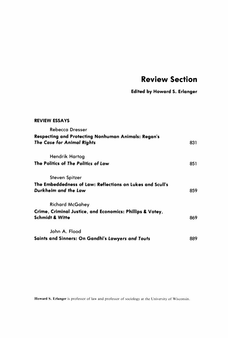 Respecting and Protecting Nonhuman Animals: Regan's The Case for Animal  Rights | American Bar Foundation Research Journal | Cambridge Core