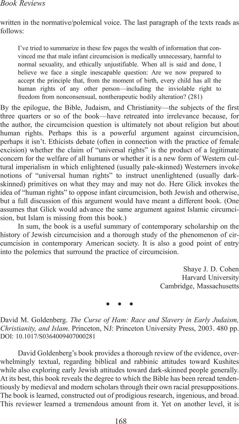 The Curse of Ham: Race and Slavery in Early Judaism, Christianity, and  Islam (Jews, Christians, and Muslims from the Ancient to the Modern World,  19)