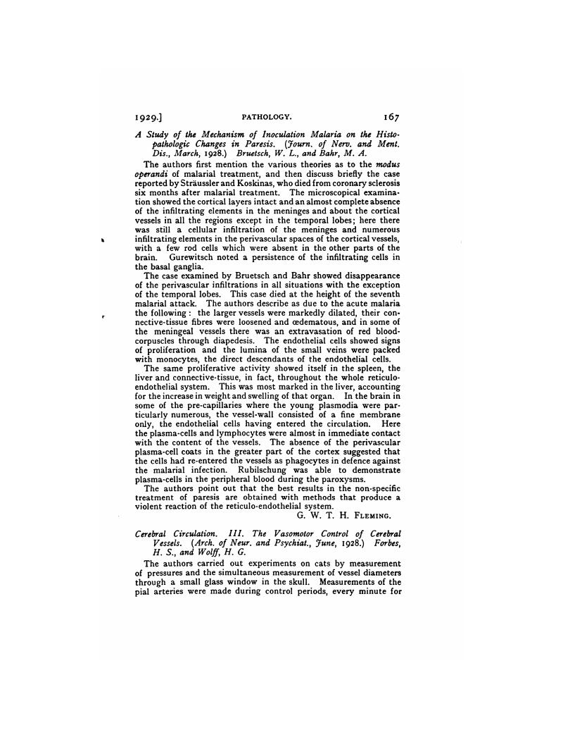 Cerebral Circulation Iii The Vasomotor Control Of Cerebral Vessels Arch Of Neur And Psychiat June 1928 Forbes H S And Wolff H G Journal Of Mental Science Cambridge Core
