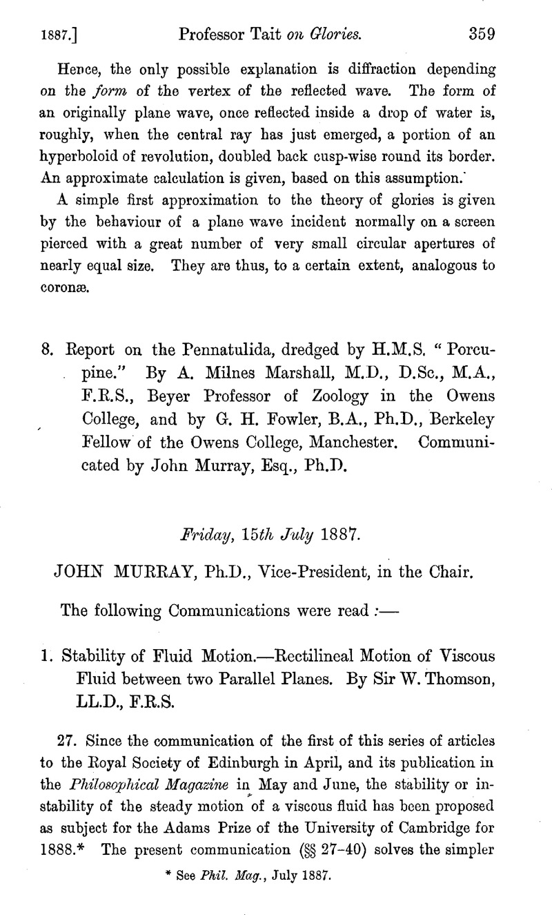 8 Report On The Pennatulida Dredged By H M S A œporcupine A Proceedings Of The Royal Society Of Edinburgh Cambridge Core