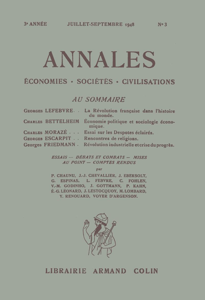 Ahs Volume 3 Issue 3 Cover And Front Matter Annales Histoire Sciences Sociales Cambridge Core