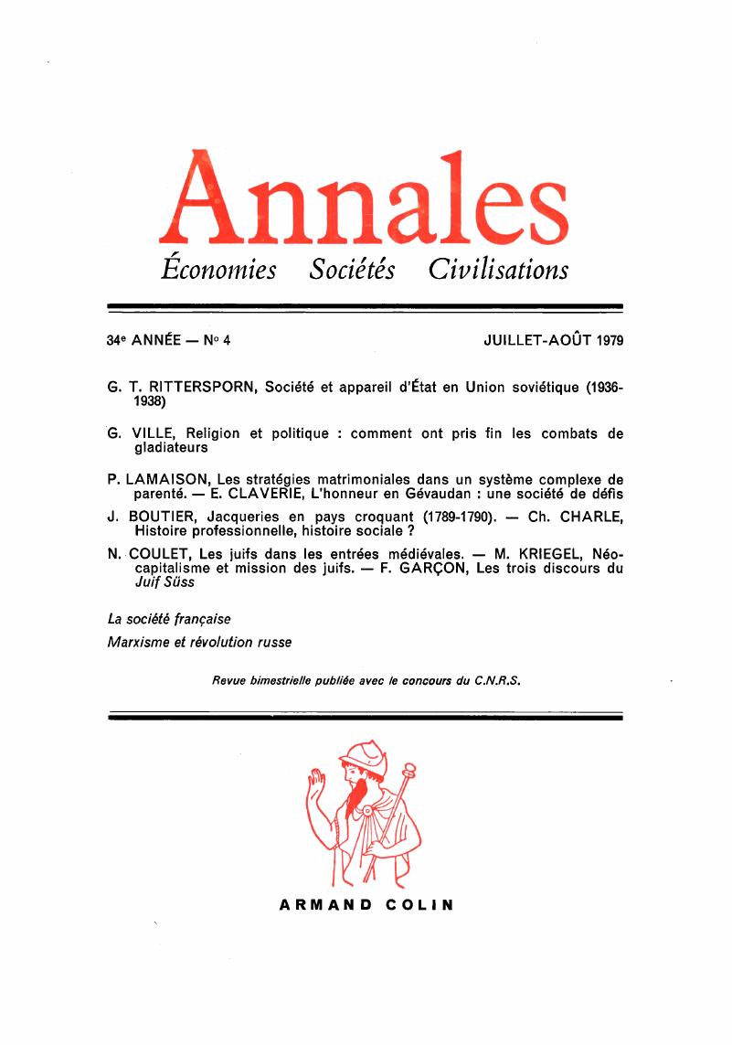 Ahs Volume 34 Issue 4 Cover And Front Matter Annales Histoire Sciences Sociales Cambridge Core