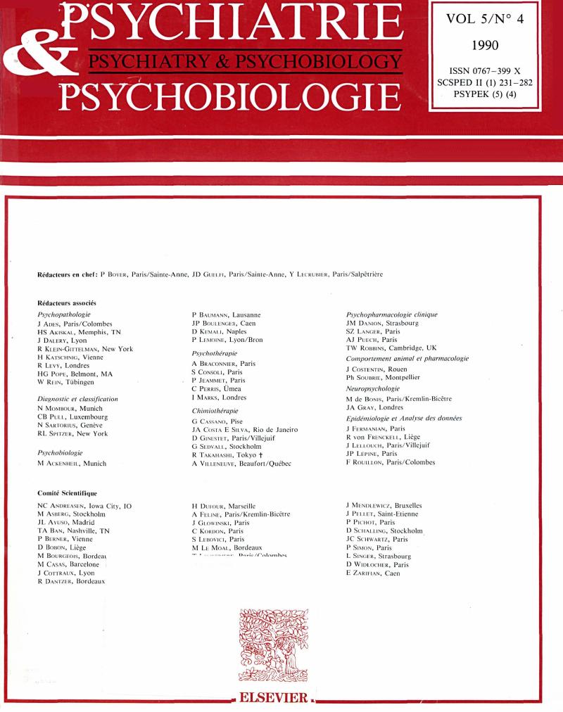 Epp Volume 5 Issue 4 Cover And Front Matter Psychiatry And Psychobiology Cambridge Core