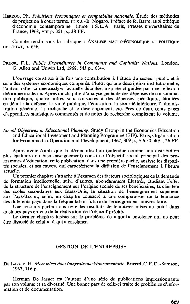 No Title Social Objectives In Educational Planning Study Group In The Economics Education And Educational Investment And Planning Programme Eip Paris Organisation For Economic Co Operation And Development 1967 309 P