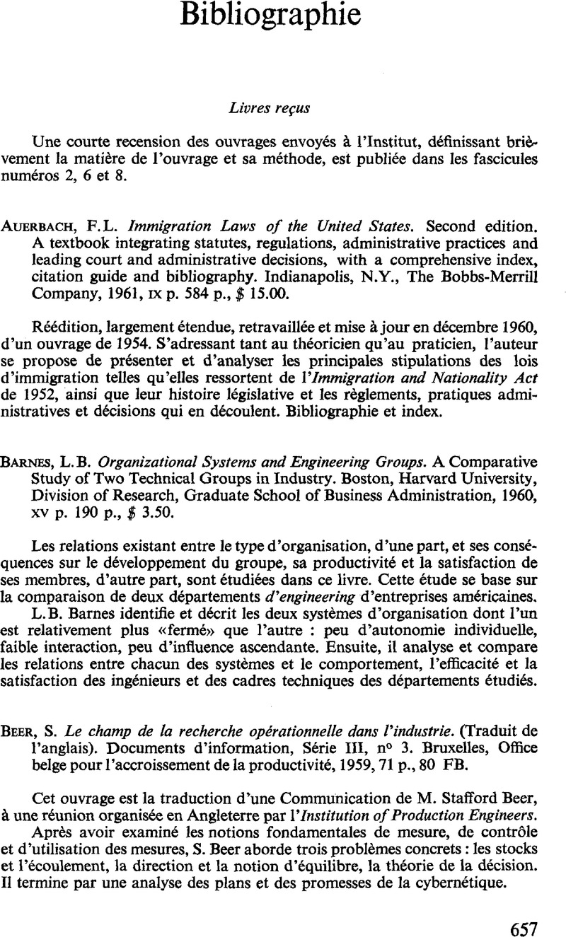 L B Barnes Organizational Systems And Engineering Groups A Comparative Study Of Two Technical Groups In Industry Boston Harvard University Division Of Research Graduate School Of Business Administration 1960 Xv P 190