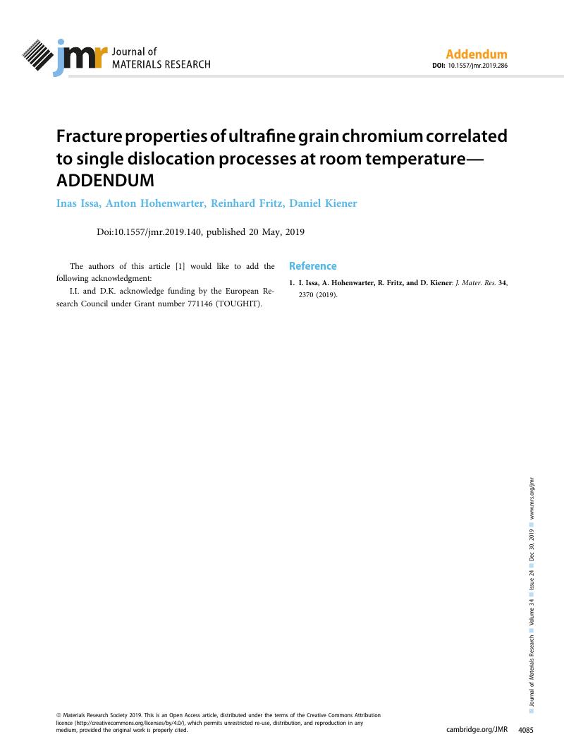 Fracture Properties Of Ultrafine Grain Chromium Correlated