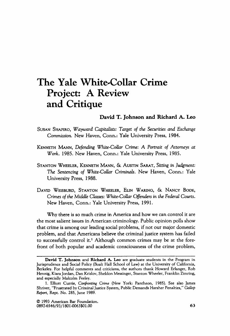 white collar crime in america