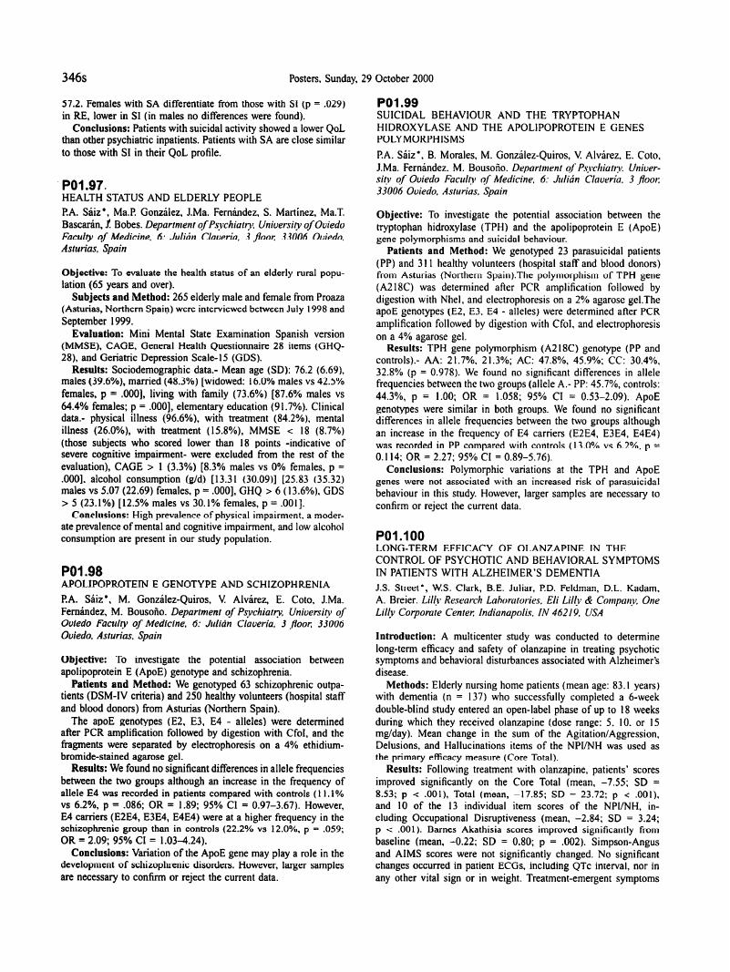 P01 97 Health Status And Elderly People European Psychiatry Cambridge Core