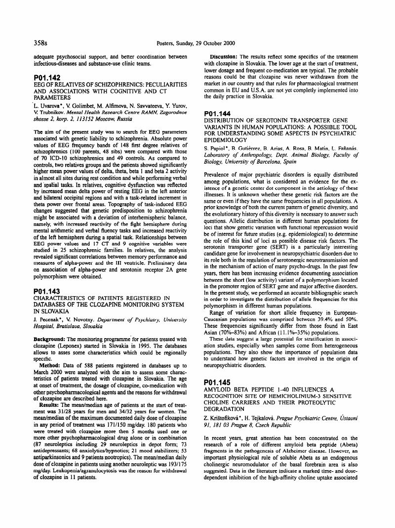 P01 143 Characteristics Of Patients Registered In Databases Of The Clozapine Monitoring System In Slovakia European Psychiatry Cambridge Core