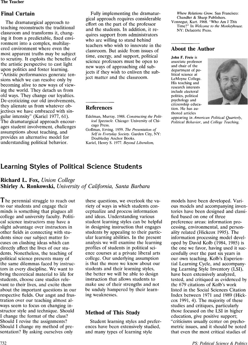 learning styles research articles