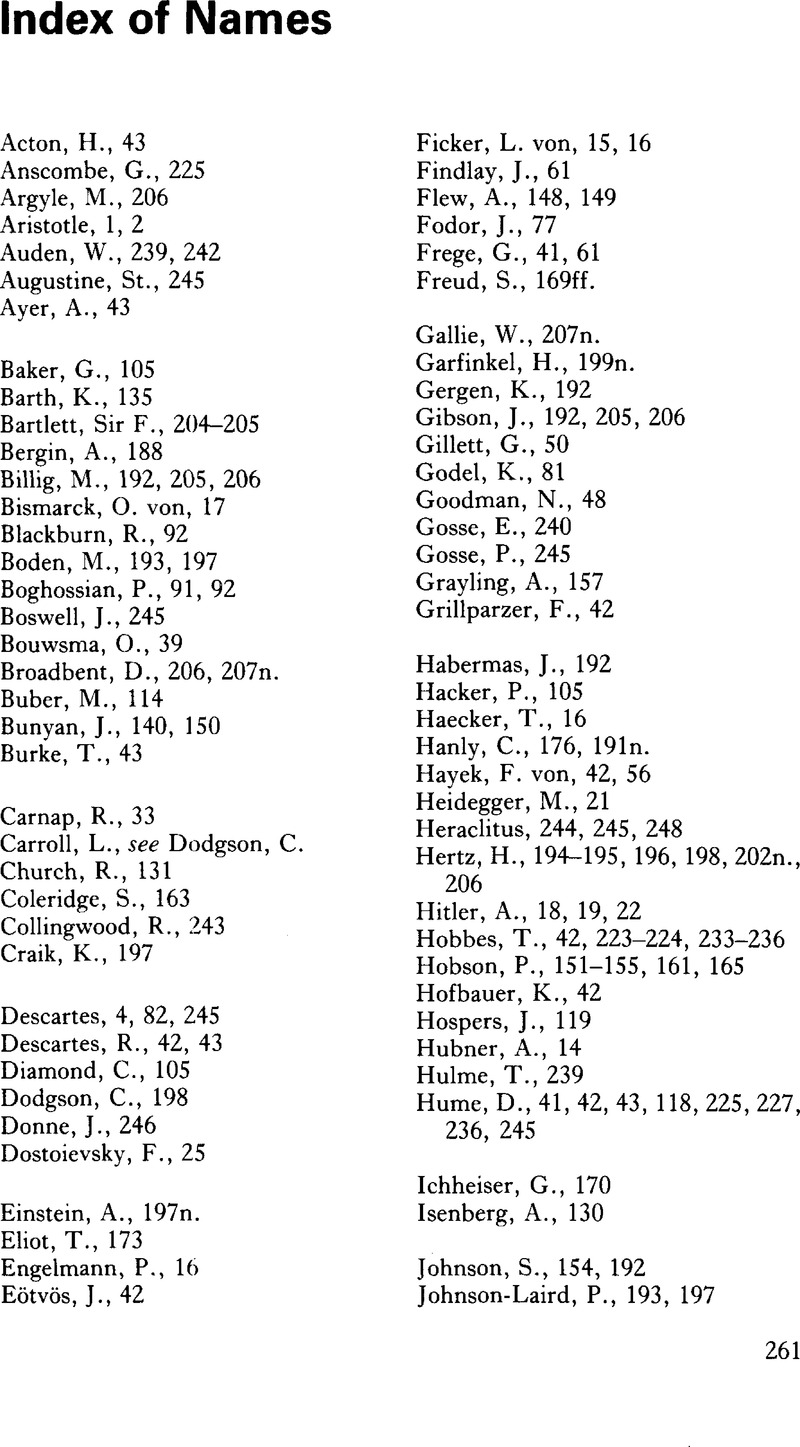 Index Of Names Royal Institute Of Philosophy Supplements Cambridge Core