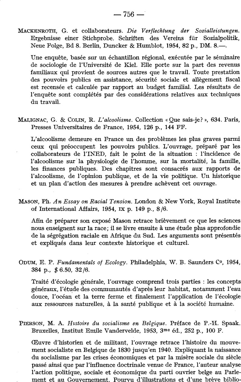 Ph Mason An Essay On Racial Tension London New York Royal Institute Of International Affairs 1954 Ix P 149 P 8 6 Recherches Economiques De Louvain Louvain Economic Review Cambridge Core