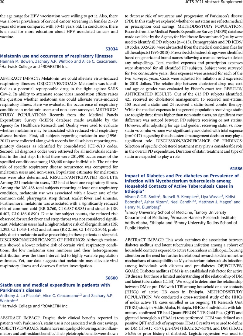 Statin Use And Medical Expenditure In Patients With Parkinson S Disease Journal Of Clinical And Translational Science Cambridge Core