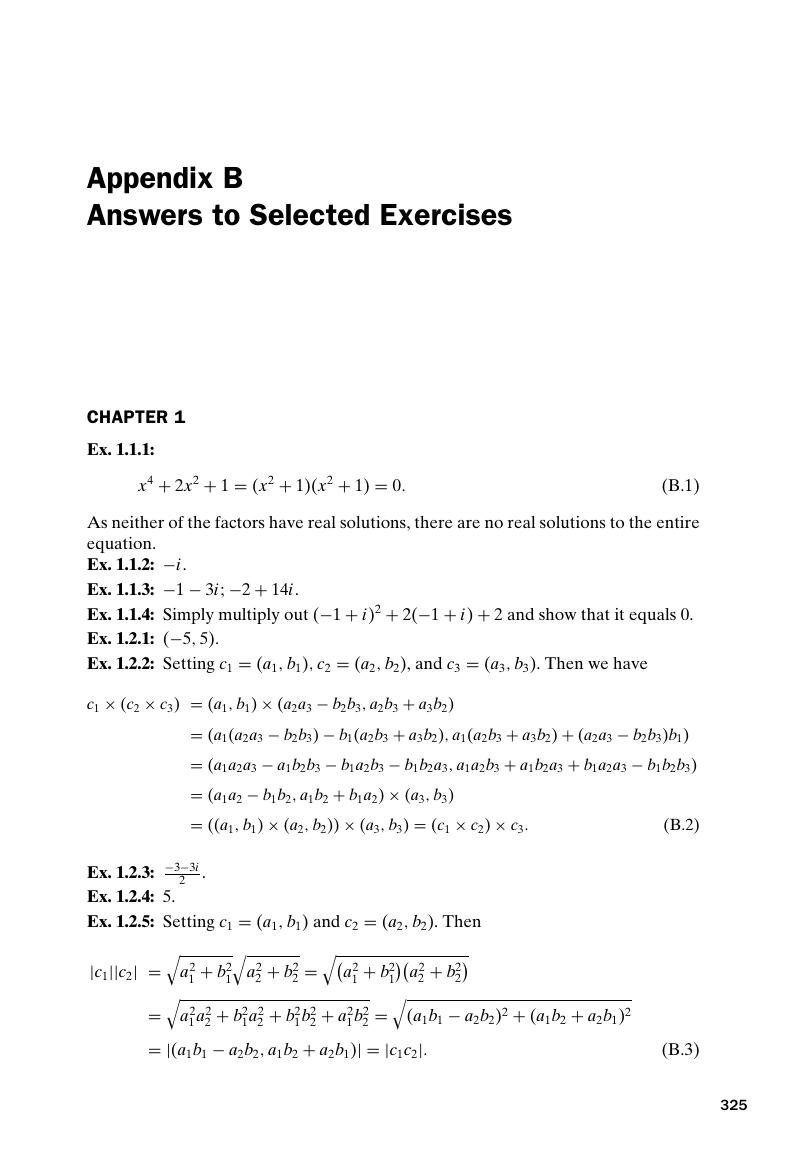 Answers To Selected Exercises Appendix B Quantum Computing For Computer Scientists